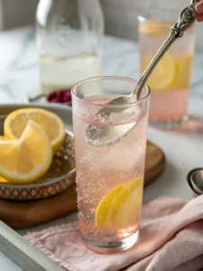 Stirring Oprah Pink Salt Recipe until salt dissolves