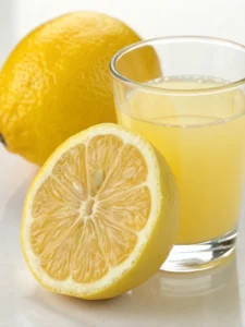 squeezing fresh lemon juice into glass of warm water