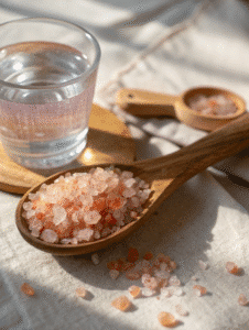 Adding Himalayan pink salt to weight loss morning drink