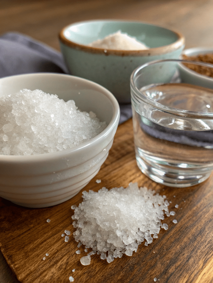 Celtic salt and filtered water for salt trick