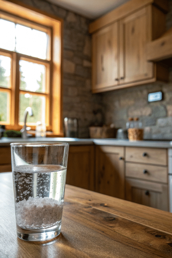 Glass of water infused with Celtic salt