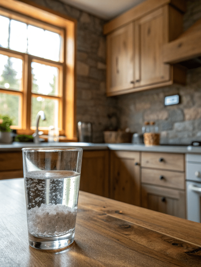 Glass of water infused with Celtic salt