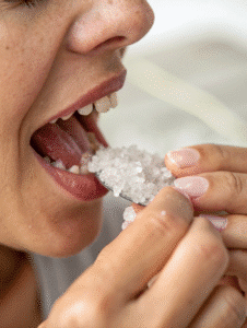 Pinch of Celtic salt placed under the tongue