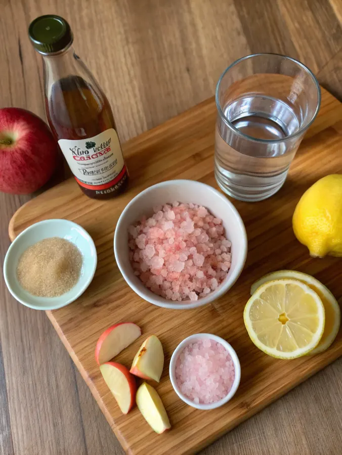 Oprah Pink Salt Recipe ingredients laid out on countertop