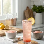 Oprah Pink Salt Recipe morning drink in a bright kitchen
