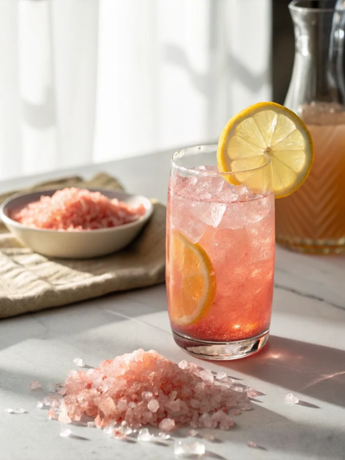 what is the pink salt trick drink with lemon and ACV