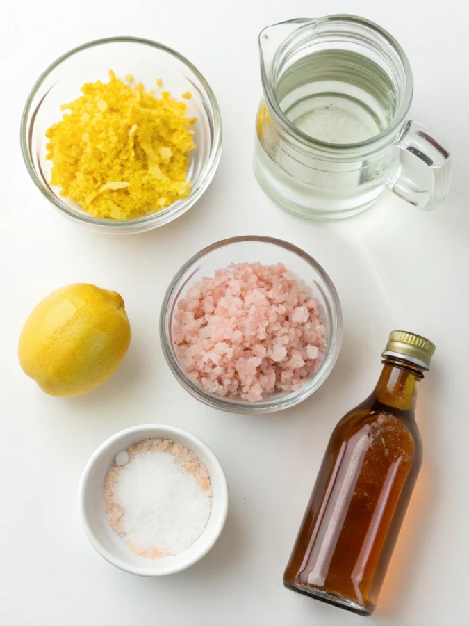 Ingredients for pink salt detox and seasoning