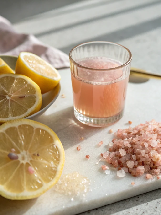 finished pink salt trick for weight loss drink served