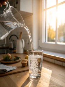 filling glass with water for what is the pink salt trick for weight loss