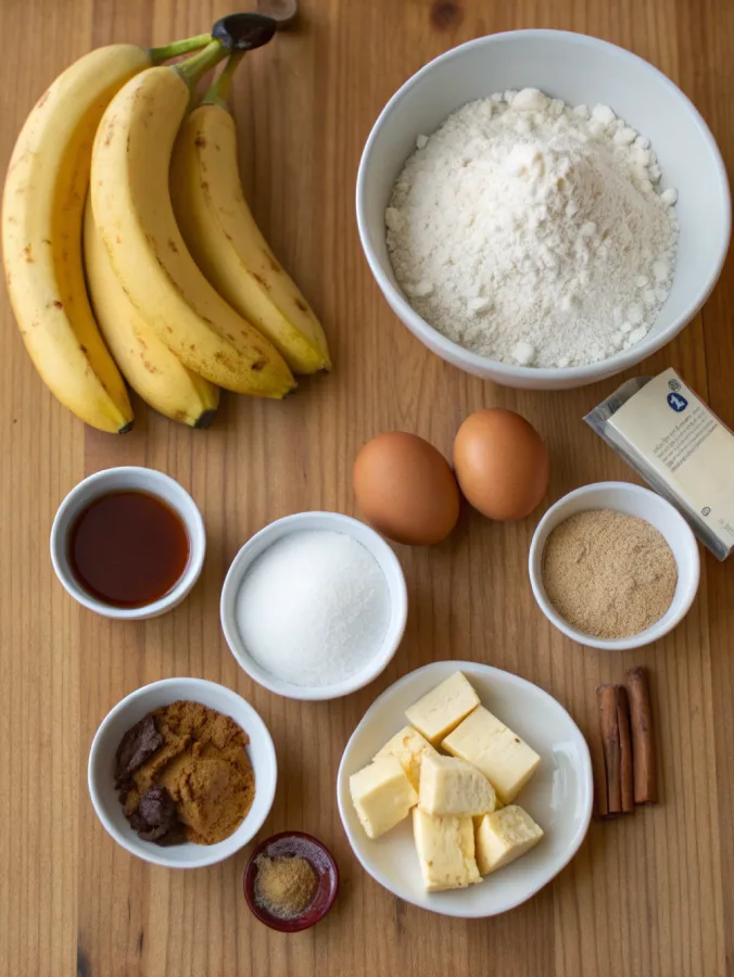 banana bread muffins ingredients