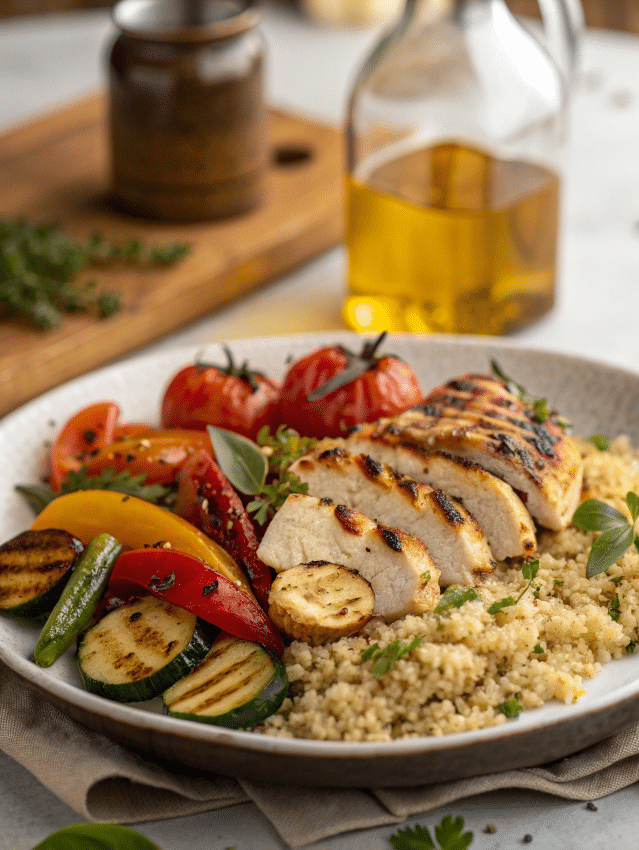 Mediterranean diet dinner plate