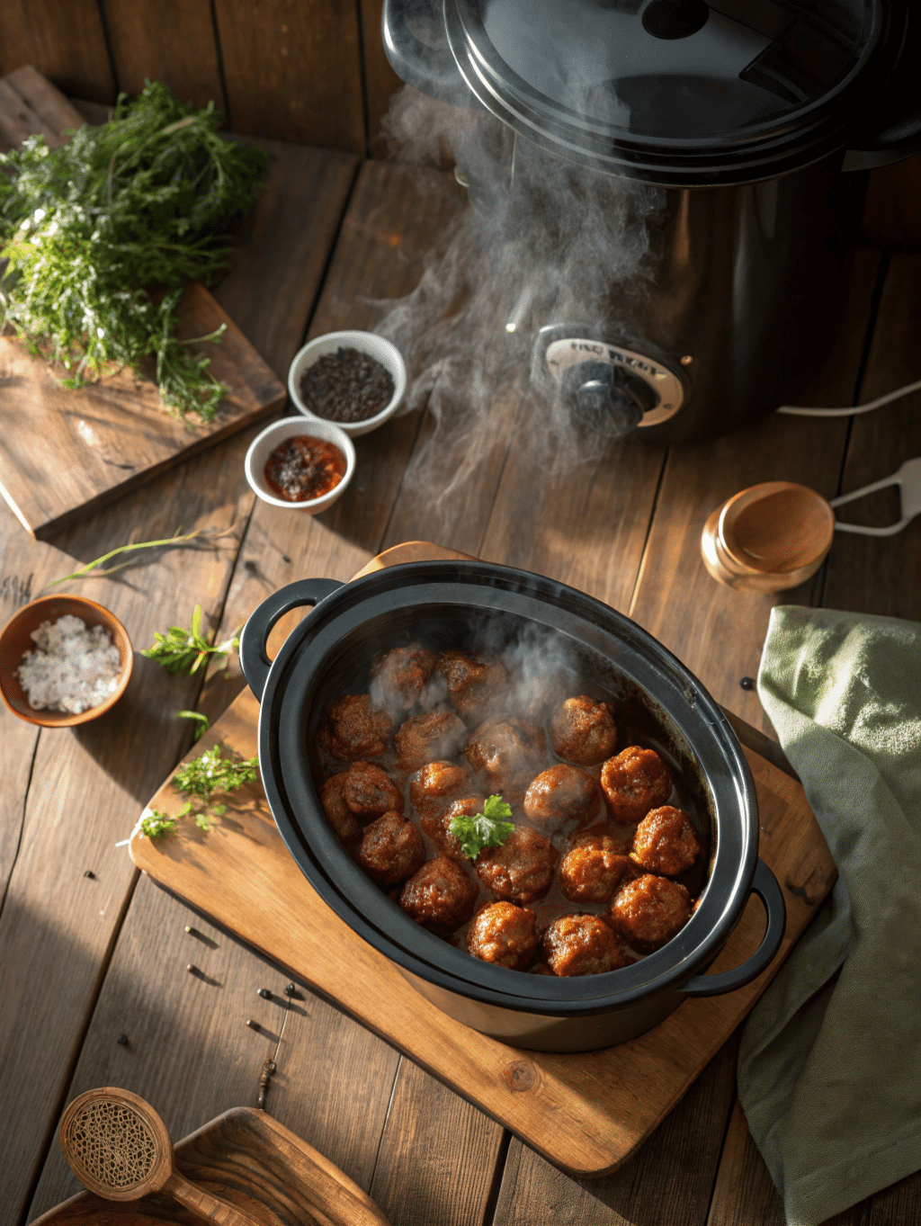 Frozen Meatballs in Crock Pot
